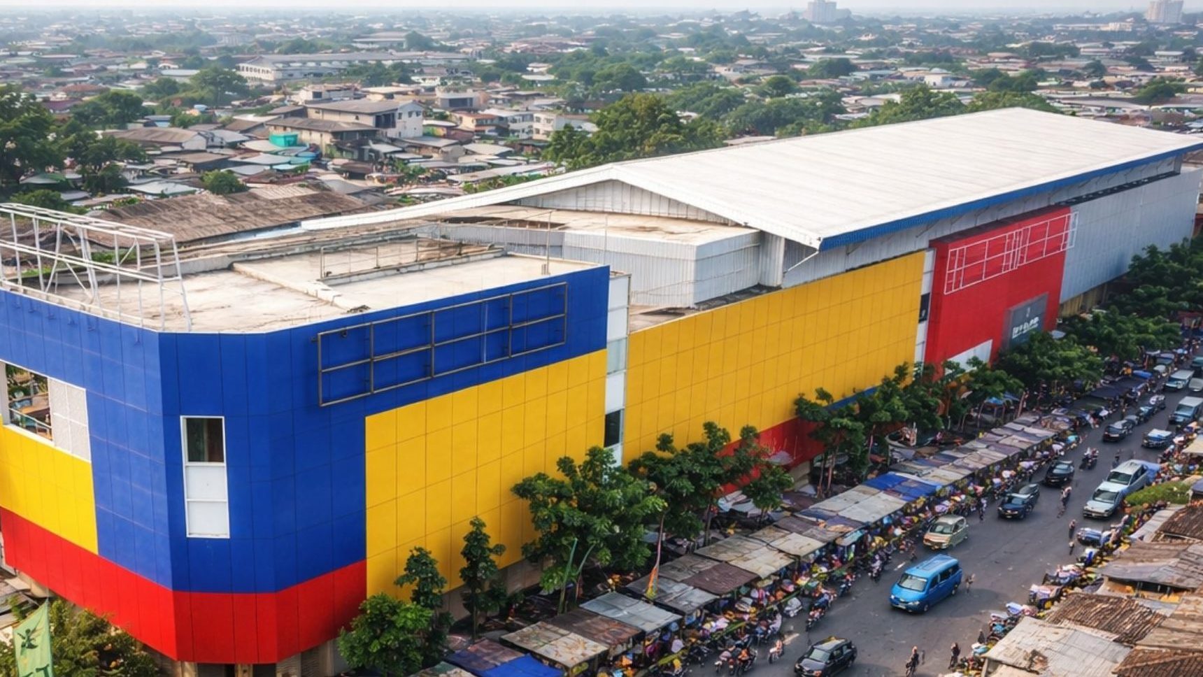Tampak keseluruhan Pasar Kebayoran Lama Jakarta Selatan hasil pekerjaan konstruksi dan renovasi oleh PT Jati Murni Agung